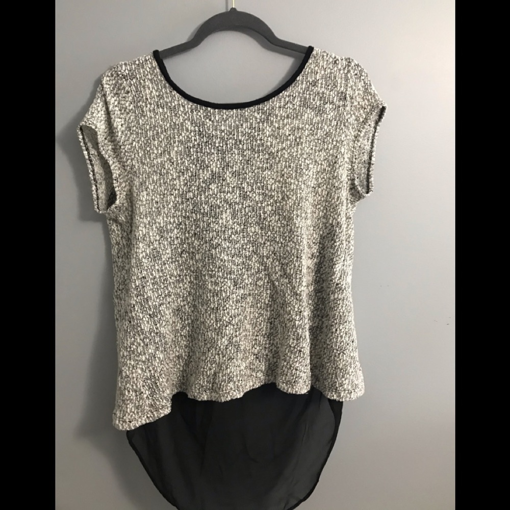 Gray and black blouse